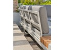 Salon de jardin d'angle VALENCIA 6 places en teck et aluminium - BLANC