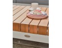Salon de jardin d'angle VALENCIA 6 places en teck et aluminium - BLANC