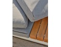 Salon de jardin d'angle VALENCIA 6 places en teck et aluminium - BLANC