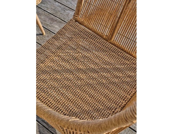 Salon bas de jardin PALMAS 5 places en teck et corde tissée - MARRON