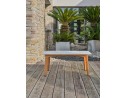 Salon bas de jardin CUZCO 5 places en aluminium imitation bois et corde tissée - BLANC