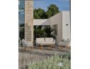 Salon bas de jardin CUZCO 5 places en aluminium imitation bois et corde tissée - BLANC