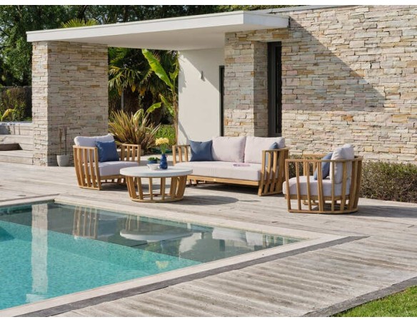 Salon bas de jardin BOGOTA 5 places en bois d'acacia - WOOD