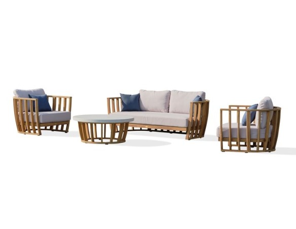 Salon bas de jardin BOGOTA 5 places en bois d'acacia - WOOD