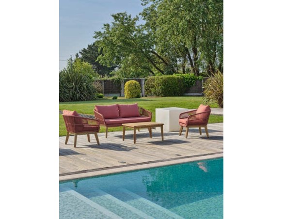 Salon bas de jardin 4 places en acacia BAHIA