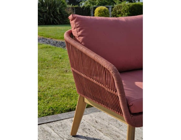Salon bas de jardin 4 places en bois d'acacia - Terracotta - BAHIA