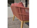 Salon bas de jardin 4 places en bois d'acacia - Terracotta - BAHIA