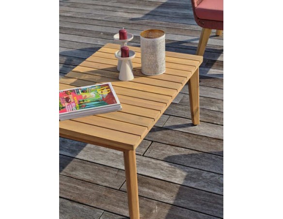 Salon bas de jardin 4 places en bois d'acacia - Terracotta - BAHIA