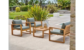 Salon bas de jardin Olive 4 places en bois d'acacia - ARACAJU