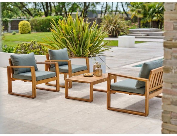 Salon bas de jardin Olive 4 places en bois d'acacia - ARACAJU
