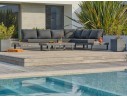 Salon de jardin d'angle 6 places en teck et aluminium - ALICANTE | Élégance et confort extérieur
