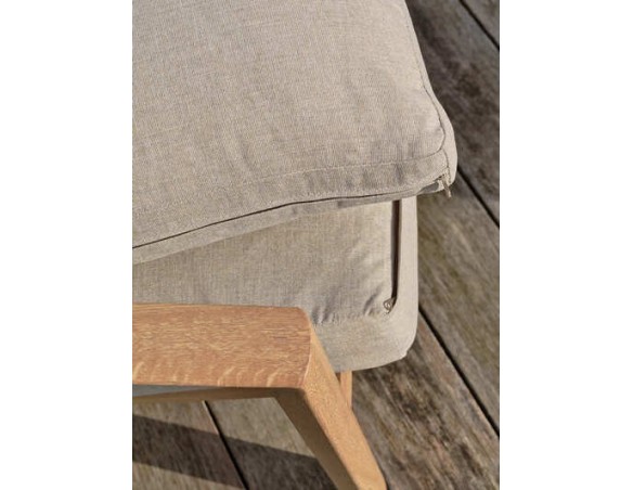 Salon bas de jardin GOYA 5 places en aluminium imitation bois - GRIS