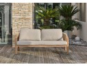 Salon bas de jardin GOYA 5 places en aluminium imitation bois - GRIS