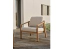 Salon bas de jardin GOYA 5 places en aluminium imitation bois - GRIS