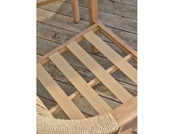 Salon bas de jardin GOYA 5 places en aluminium imitation bois - GRIS