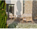 Salon bas de jardin GOYA 5 places en aluminium imitation bois - GRIS