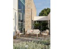 Salon bas de jardin GOYA 5 places en aluminium imitation bois - GRIS