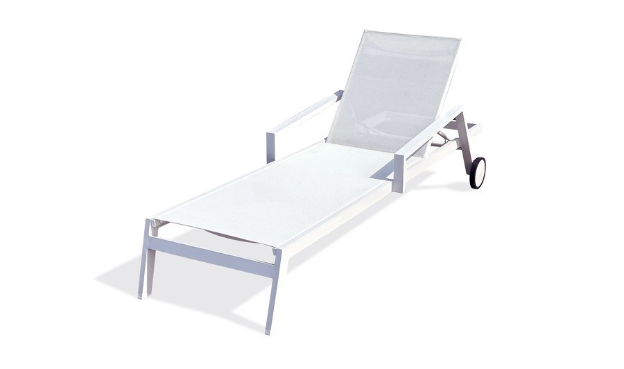 Chaise longue blanche sur roulettes Ibiza - House and Garden Chaise longue blanche sur roulettes Ibiza - House and Garden