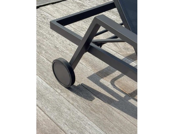 Chaise longue anthracite dossier 5 positions Ibiza - House and Garden