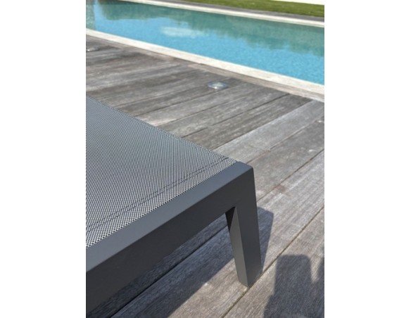 Chaise longue anthracite dossier 5 positions Ibiza - House and Garden