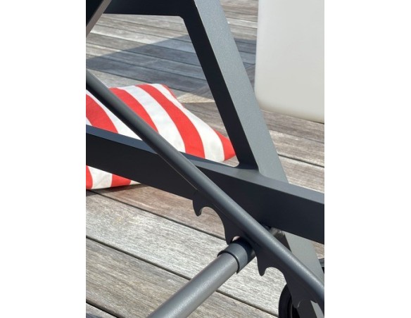 Chaise longue anthracite dossier 5 positions Ibiza - House and Garden