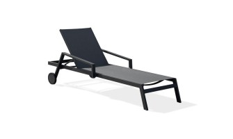 Chaise longue anthracite dossier 5 positions Ibiza - House and Garden