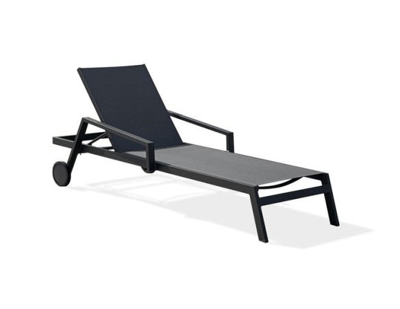 Chaise longue anthracite dossier 5 positions Ibiza - House and Garden