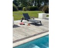 Chaise longue anthracite dossier 5 positions Ibiza - House and Garden
