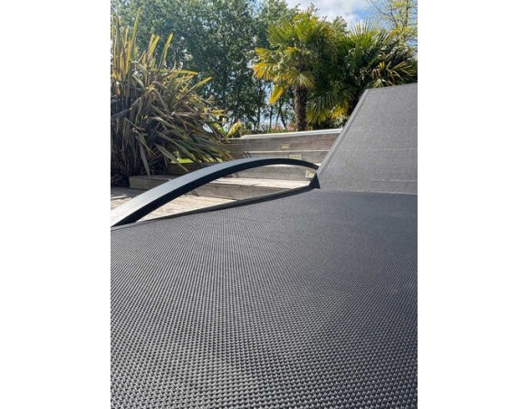 Bain de soleil anthracite inclinable dossier 5 positions - Barcelona