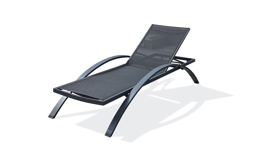 Bain de soleil anthracite inclinable dossier 5 positions - Barcelona Bain de soleil anthracite inclinable dossier 5 positions - Barcelona