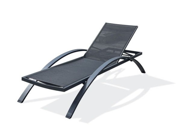 Bain de soleil anthracite inclinable dossier 5 positions - Barcelona