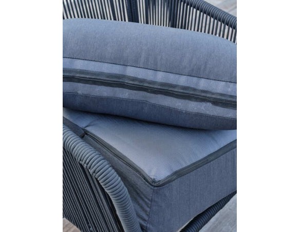 Salon bas de jardin Noir 5 places en aluminium - BIARRITZ
