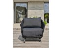 Salon bas de jardin Noir 5 places en aluminium - BIARRITZ