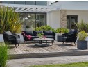 Salon bas de jardin Noir 5 places en aluminium - BIARRITZ