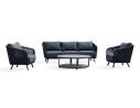 Salon bas de jardin Noir 5 places en aluminium - BIARRITZ