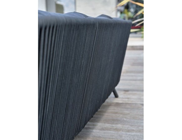 Salon bas de jardin Noir 5 places en aluminium - BIARRITZ