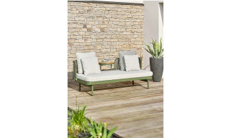 Canapé de jardin en aluminium Olive - BARLIA