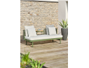 Canapé de jardin 2/3 places modulable en aluminium - Vert olive - BARLIA