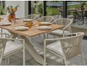 Ensemble repas de jardin grège avec 8 fauteuils - KELIA