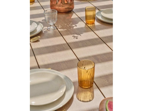 Ensemble repas de jardin grège avec 8 fauteuils - KELIA