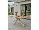 Ensemble repas de jardin grège avec 8 fauteuils - KELIA
