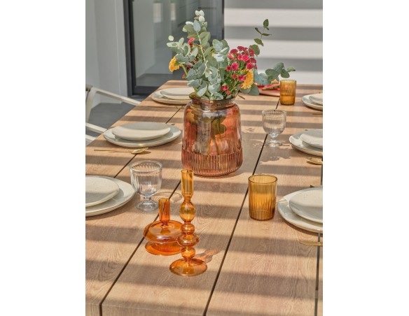 Ensemble repas de jardin grège avec 6 fauteuils - KELIA