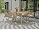 Ensemble repas de jardin grège avec 6 fauteuils - KELIA