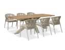 Ensemble repas de jardin grège avec 6 fauteuils - KELIA