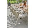 Ensemble repas de jardin grège avec 6 fauteuils - KELIA