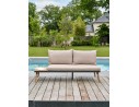 Salon de jardin d'angle 5 places en acier et bois d'acacia - Taupe - CAMINO