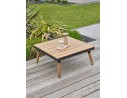 Salon de jardin d'angle 5 places en acier et bois d'acacia - Taupe - CAMINO