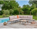 Salon de jardin d'angle 5 places en acier et bois d'acacia - Taupe - CAMINO