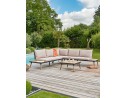 Salon de jardin d'angle 5 places en acier et bois d'acacia - Taupe - CAMINO