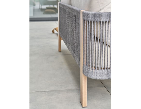 Salon bas de jardin en aluminium - effet bois - JESPAR